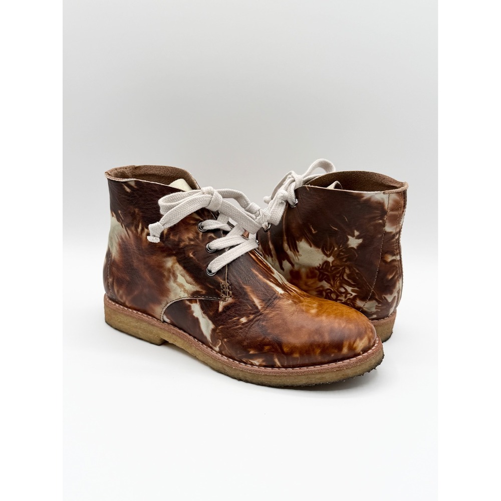 Golo Crepe Suzette Brown Marbled Leather Ankle Boots Booties Boho Western (7)